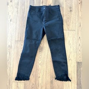 Brand New Black stretchy jeans with frayed bottoms. Size 11 from Shop Talulah.